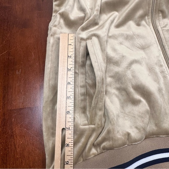 True Religion Tour Jacket Men's Medium Track Velour Travertine Full Zip NWT $139 - Picture 7 of 11